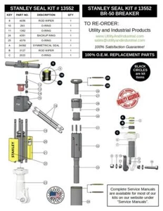 Seal Kit - Stanley BR-50 Hydraulic Breaker Seal Kit No. 13552 - Picture 1 of 3
