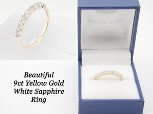 Beautiful Rocks & Co 9ct Fully Hallmarked White Gold White Sapphire Ring - Picture 1 of 4