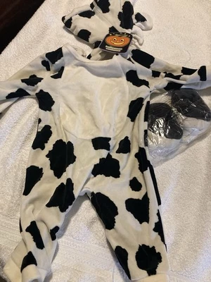 Vtg The Children's Place COW COSTUME bodysuit hat booties 3-6 mo Halloween NWT - Image 1 of 4
