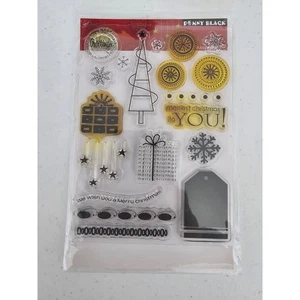 Penny Black Merry Christmas Clear Rubber Stamp Set Giving & Receiving - Picture 1 of 4