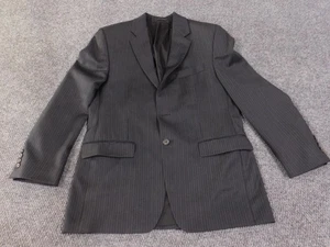 Lauren Ralph Lauren Blazer Mens 40R Charcoal Pinstripe Wool Notch Lapel Lined - Picture 1 of 19