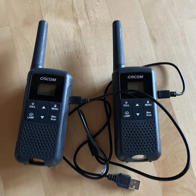 2 Funkgerät Walkie Talkie 22 Kanäle PMR Wiederaufladbar USB Ladekabel Set 25 km - Bild 1 von 4