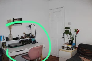 white desk with drawers and shelves - Picture 1 of 5