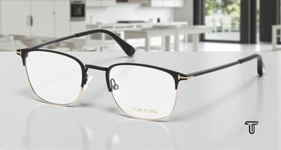 TOM FORD FT5453 002 Matte Black Clear Lens Metal 52 mm Men's Eyeglasses - Image 1 of 4