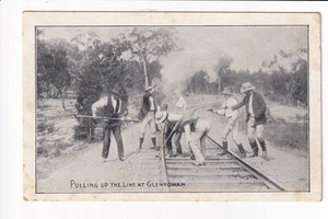 Original Ned Kelly Postcard Pulling Up the Line at Glenrowan - Picture 1 of 2