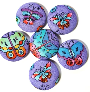 Hand-Crafted Butterfly Buttons Set of 6 -1.5" Diameter - Picture 1 of 3