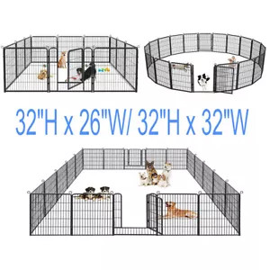 SQIREP 32''H Heavy Duty Dog Playpen Outdoor Puppy Pen Pet Fence Cage with Doors - Picture 1 of 60