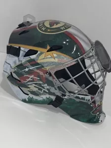 FILIP GUSTAVSSON SIGNED MINNESOTA WILD FS YOUTH GOALIE MASK HELMET PROOF JSA COA - Picture 1 of 2