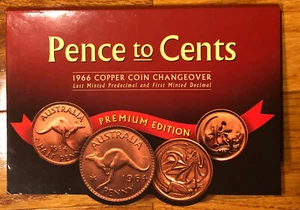 1966 Copper Coin Changeover Pence to Cents-Last Predecimal & 1st Minted Decimal - Picture 1 of 5