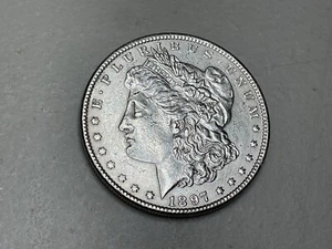 1897-P Morgan Silver Dollar $1 AU/UN…YOU MAKE THE CALL, ACTUAL COIN SHOWN - Picture 1 of 3