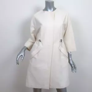 Brunello Cucinelli Drawstring-Waist Jacket Ecru Cotton Canvas Size 42 - Picture 1 of 12