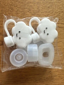 2 Cute Cloud Straw Covers Cap Reusable Straw Toppers Dust proof Straw Tips - Picture 1 of 1