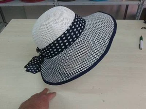 cappello blu elegante cerimonia taglia unica paglia hat cocktail donna mare - Picture 1 of 1