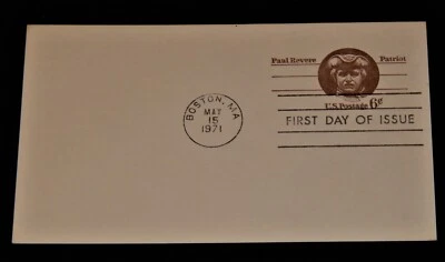 Vintage Postal Card, BOSTON, MA, FDC, 1971, 6 Cent Stamped Card, Paul Revere - Image 1 of 3