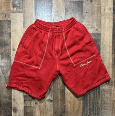 Pantalones Cortos de Sudadera Sueltos de Jean Y2K Clench De Colección Rojo Bolsillos Elásticos Bordados Talla L Foto 1 de 4