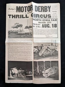 1961 Austyn's Motor Derby & Thrill Circus Herald Mailer Ad ~ North Iowa Fair - Picture 1 of 8
