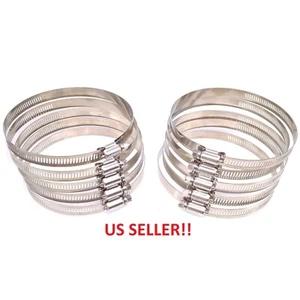 10 Pcs 118mm-140mm Adjustable Stainless Steel Worm Drive Hose Clamps 4.6" - 5.5" - Picture 1 of 2