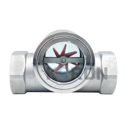 NPT 1/4-2'' Eccentric Impeller Sight Glass Water Flow Indicator Meter DN8-50mm - Изображение 1 из 4