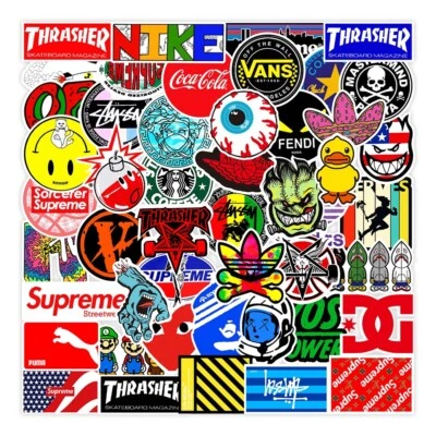 102X Top Brand Logo Hip Hop Graffiti Sticker Bomb Skate Stickers Car Decal Gifts - Image 1 of 4