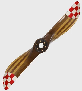 Hélice laminada madera de caoba 31" puntas rojas a cuadros decoración de aviación avión - Imagen 1 de 3