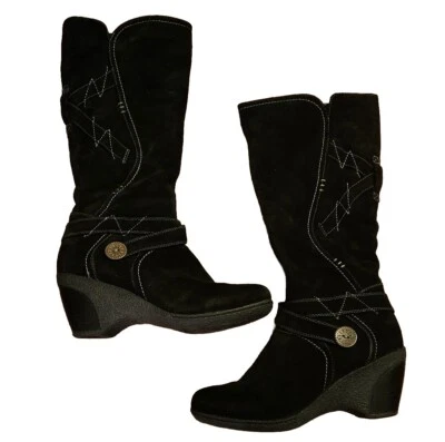 Blondo Womens Leana Suede Tall Boots Sz 10M Black Sporty Water Protect B1606-31 - Image 1 of 4