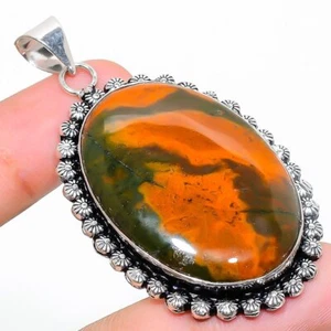 Bloodstone Gemstone Handmade 925 strerling silver Jewelry Pendant - Picture 1 of 1