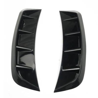 Side Vent Cover Sticker Car Hood Side Fender Blade Moulding Trim Glossy Black - Image 1 of 4