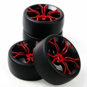 4PCS 1:10 On Road Drift Tires Wheel&Rim 12mm Hex PP0477&MPNKR For HSP HPI RC Car - Picture 1 of 6