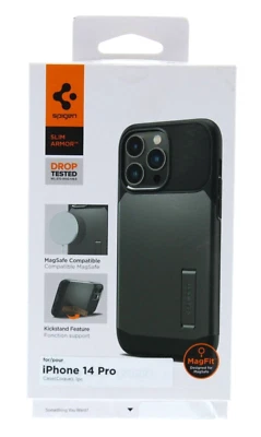 Funda Spigen Slim Armor MagFit para iPhone 14 Pro Gunmetal Negra Foto 1 de 4