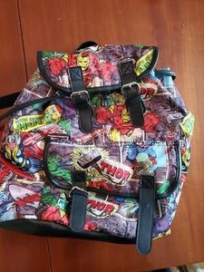 Marvel Hulk Thor Backpack Napsack Avengers Print w faux leather trim Magnetic_ - Picture 1 of 4