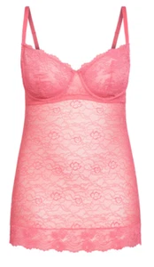 New Women's City Chic Fox & Royal Saskia Underwire Chemise Pink Plus Size 18 - Picture 1 of 4