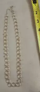 Sterling Silver - Ball Bead Circle Link Chain 18" Necklace - 11g - Picture 1 of 6