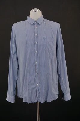 HUGO BOSS Nevada Business Camicia XL Blu Bianco a Righe Maniche Lunghe B325 - Immagine 1 di 4