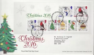GB Stamps First Day Cover Xmas MS, Christmas, stocking, robin, pudding SHS 2016 - Picture 1 of 1
