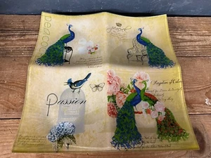 Glas Pfau verziert Teller mit 4 Abschnitten - Bild 1 von 11