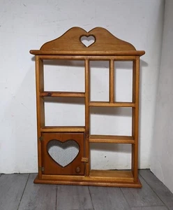 Vintage Rustic Farmhouse Country Pine Wood Wall Display Shelf Curio Shadow Box - Picture 1 of 12