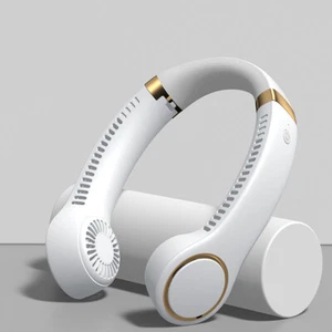 2000mAh Portable USB Rechargeable Neckband Lazy Neck Hanging Cooling Mini Fan - Bild 1 von 6
