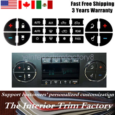 For 2007-2014 Chevy Suburban 1500 2500 AC Dash Button Repair Kit Decal Stickers - Image 1 of 4