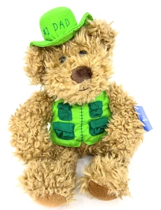 NUEVO Hallmark #1 Papá Regalo Peluche 12"" Oso de Peluche de Peluche de Relleno con Atuendo Verde - Imagen 1 de 5
