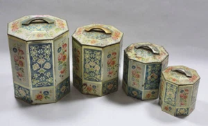 Antique Belgium Made Nesting Tea Tins - Picture 1 of 4