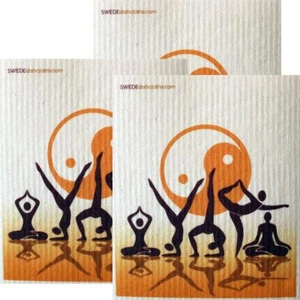Juego de 3 paños de cocina suecos Yoga Ying Yang | Limpieza absorbente ecológica - Imagen 1 de 6