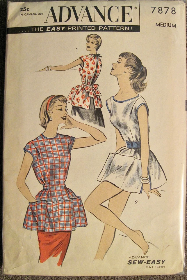 Vintage Advance Cobble Apron or Poncho Pattern #7878 Sz 14-16 - Image 1 of 1