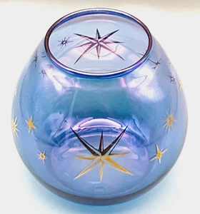 Bartlett Collins Atomic Star MCM Vintage Purple Blue Glass Vase, Candleholder - Picture 1 of 18