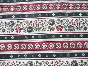 Fabric Cranston VIP Screen Print "In The Meadow" Burgundy Navy Olive $2.50/yard - Picture 1 of 4