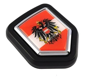 Austria flag Car Truck Black Shield Grill Badge chrome grille emblem - Imagen 1 de 12
