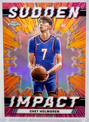 2023-24 CHET HOLMGREN Topps Chrome SI-23 Sudden Impact Refractor (Free S&H) - Image 1 of 2