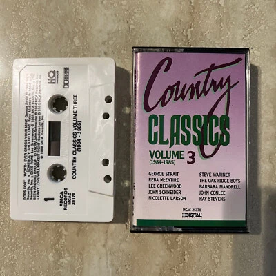 Cassette Country Classics Vol 2 George Strait Reba McEntire 1988 MCA Tested - Image 1 of 2