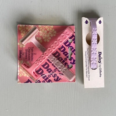 3 винтажные женские одноразовые бритвы Daisy от Gillette розовые фиолетовые новые из старых запасов - Изображение 1 из 4