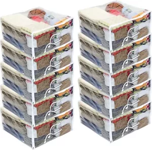 Confezione da 10 sacchetti per comodino trasparenti con cerniera in vinile 21"" x 21"" x 10"", manico in corda - Foto 1 di 8