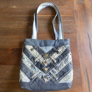 GELDBÖRSE TASCHE Schultergurt, Handtasche, RECYCLED DENIM, HERZ, Handarbeit NEU - Bild 1 von 14